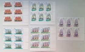 СРСР - СССР - ^/--/^ СССР 1981 Парусный флот, шестиблоки с полями, MNH ^_^^^ СРСР 1981 Парусний флот, шестиблоки з полями, MNH - фото фото фото
