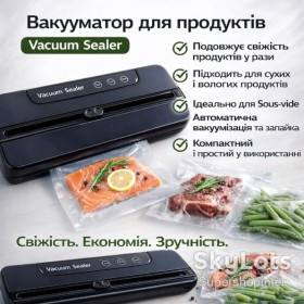Комплектуючі для кухоної техніки Комплектующие для кухонной техники ^/--/^ Вакууматор бытовой для продуктов питания Vacuum Sealer LY-1122 110 /--/ W 60 кПа вакуумный упаковщик автоматический ^_^^^ Вакууматор побутовий для продуктів харчування Vacuum Sealer LY-1122 110 /--/ W 60 кПа вакуумний упаковщик автоматичний - фото фото фото