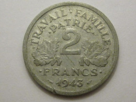 Франція Франция ^/--/^ Франция 2 франка 1943 года 37979 ^_^^^ Франція 2 франки 1943 року 37979 - фото фото фото