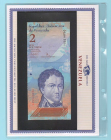 Венесуела Венесуэла ^/--/^ ВЕНЕСУЭЛА банкнота 2 Bolivar UNC из серии «Das Geld Der Welt» ВЕНЕСУЕЛА + сертификат +альбомный лист ^_^^^ ВЕНЕСУЕЛА банкнота 2 Bolivar UNC із серії «Das Geld Der Welt» ВЕНЕСУЕЛА + сертифікат +альбомний лист - фото фото фото
