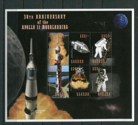 Освоєння космосу Освоение космоса ^/--/^ Уганда  Uganda Space 1999 Mi 2113-2118 30 years Apollo 11 MNH Cv 8.00 ^_^^^ Уганда Uganda Space 1999 Mi 2113-2118 30 years Apollo 11 MNH Cv 8.00 - фото фото фото