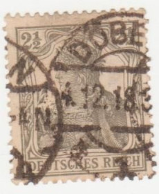 Веймарська республіка Веймарская республика ^/--/^ Германия  ( Рейх) 1916 г. №  97 гашеная ^_^^^ Німеччина (Рейх) 1916 р. No 97 гашена - фото фото фото