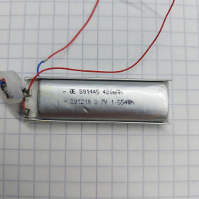 Зовнішні акумулятори (Power Bank) Внешние аккумуляторы (Power Bank) ^/--/^ Рабочий аккумулятор 801445 3,7 v 420 mAh 1,554 Wh с одноразки. Б/у ^_^^^ Робочий акумулятор 801445 3,7 v 420 mAh 1,554 Wh з одноразки. Б/у - фото фото фото