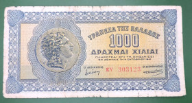 Греція Греция ^/--/^ Греция Греція 1000 драхм 1941 ^_^^^ Греция 1000 драхм 1941 - фото фото фото