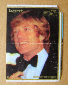 Вкладиші від жуйок Вкладыши от жвачек ^/--/^ ВКЛАДИШ від ЖУЙОК = Kent Super Star - 1990-і р. = Роберт Редфорд   = № 46 - фото фото фото