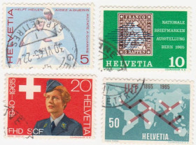 Швейцарія Швейцария ^/--/^ Швейцария 1965 г. № 802‑805 гашеная серия ^_^^^ Швейцарія 1965 р. No 802‐805 гашена серія - фото фото фото