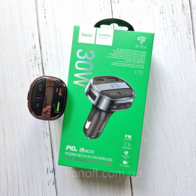 Зарядні пристрої Зарядные устройства ^/--/^ FM модулятор Hoco E /--/ 70 Wireless Transmitter 30 /--/ W (USB+Type-C) PD /--/ 30 /--/ W+QC /--/ 3.0 Чорний ^_^^^ FM модулятор Hoco E /--/ 70 30 /--/ W (USB+Type-C) быстрая зарядка в авто - фото фото фото
