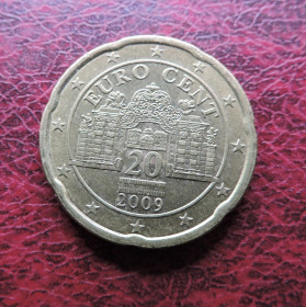 Австрія Австрия ^/--/^ Австрия Австрія 20 євро центів 2009 ^_^^^ Австрия 20 евро центов 2009 - фото фото фото