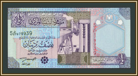 Лівія Ливия ^/--/^ Ливия 1/2 динара 2002 P-63 UNC ^_^^^ Лівія 1/2 динара 2002 P-63 UNC - фото фото фото