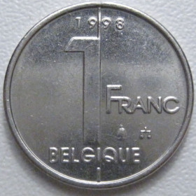 Бельгія Бельгия ^/--/^ Бельгія 1 франк 1998 року Belgique 42827 ^_^^^ Бельгия 1 франк 1998 года Belgique 42827 - фото фото фото