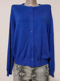 Кофти Кофты ^/--/^ Стильная синяя трикотажная кофта, джемпер 18 р. Marks&amp;Spencer ^_^^^ Стильна синя трикотажна кофта, джемпер 18 р. Marks &amp; Spencer - фото фото фото
