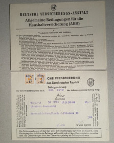 Інше Другое ^/--/^ Поліс та Умови страхування Deutschen Versicherungs-Anstalt 1970 DDR ^_^^^ Страховой полис и Условия страхования Deutschen Versicherungs-Anstalt 1970 - фото фото фото