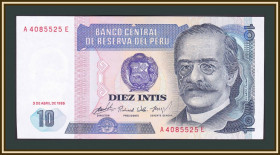 Перу Перу ^/--/^ Перу 10 инти 1985 P-128  (128 /--/ a.1) UNC ^_^^^ Перу 10 інті 1985 P-128 (128 /--/ a.1) UNC - фото фото фото