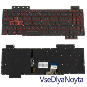 Клавіатури Клавиатуры ^/--/^ Клавиатура для ноутбука ASUS (FX /--/ 505 series) rus, black, без фрейма, подсветка клавиш RED (ОРИГИНАЛ) ^_^^^ Клавіатура для ноутбука ASUS (FX /--/ 505 series) rus, black, без фрейму, підсвічування клавіш RED (ОРИГІНАЛ) - фото фото фото
