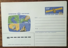 СРСР СССР ^/--/^ СССР Станция Мир Мирный Космос-наше будущее 1987 ^_^^^ СРСР Станція Мирний Космос-наше майбутнє 1987 - фото фото фото