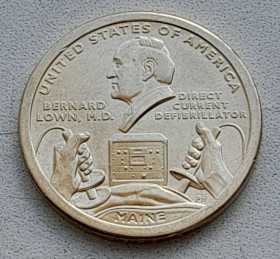 ПАР ЮАР ^/--/^ USA США - 1 Dollar 2024 - P UNC Дефибриллятор постоянного тока штата Мэн - Американские инновации ^_^^^ USA США - 1 Dollar 2024 - P UNC Дефібрилятор постійного струму штату Мен - Американські інновації - фото фото фото