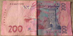 Загальнодержавні випуски Общегосударственные выпуски ^/--/^ Бона 200 гривень 2007 Номер ВД /--/ 4477555. В коллекцию! ^_^^^ Бона 200 гривень 2007 Номер ВД /--/ 4477555. У колекцію! - фото фото фото