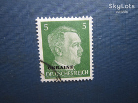 Третій Рейх (-) Третий Рейх (-) ^/--/^ Марка Німеччина Рейх 1941 стандарт Гітлер наддрук Україна 5 пф гаш ^_^^^ Марка Германия Рейх 1941 стандарт Гитлер сверхпечать Украина 5 пф гаш - фото фото фото