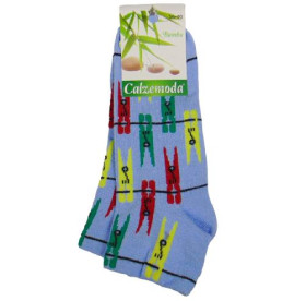 Шкарпетки Носки ^/--/^ Носки с рисунком Calze Moda 36-40 голубые ^_^^^ Шкарпетки з малюнком Calze Moda 36-40 блакитні - фото фото фото