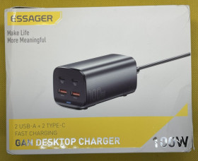 Зарядні пристрої Зарядные устройства ^/--/^ Зарядное устройство Essager Gan Desktop Charger 100 /--/ W ^_^^^ Зарядний пристрій Essager Gan Desktop Charger 100 /--/ W - фото фото фото