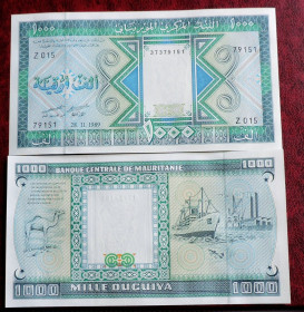 Інші країни Другие страны ^/--/^ Мавритания Маврітанія 1000 угій 1989 UNC ^_^^^ Мавритания Мавритания 1000 угой 1989 UNC - фото фото фото