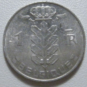 Бельгія Бельгия ^/--/^ Бельгія 1 франк 1977 року Belgique 42697 ^_^^^ Бельгия 1 франк 1977 года Belgique 42697 - фото фото фото