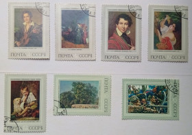 СРСР - СССР - ^/--/^ СССР 1973 Русская живопись XIX века, гашеные ^_^^^ СРСР 1973 Російський живопис XIX століття, гашені - фото фото фото
