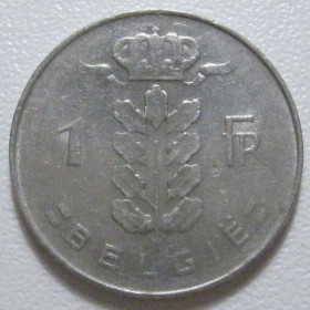 Бельгія Бельгия ^/--/^ Бельгія 1 франк 1976 року Belgie 42677 ^_^^^ Бельгия 1 франк 1976 года Belgie 42677 - фото фото фото