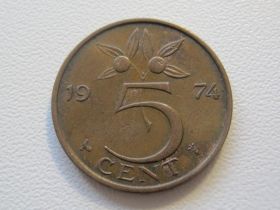 Нідерланди Нидерланды ^/--/^ Нидерланды 5 центов 1974 года 32330 ^_^^^ Нідерланди 5 центів 1974 року 32330 - фото фото фото