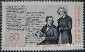 НДР, ФРН ГДР, ФРГ ^/--/^ ФРГ 1985 литература братья Гримм Mi 1236 MNH ^_^^^ ФРН 1985 література брати Грімм Mi 1236 MNH - фото фото фото