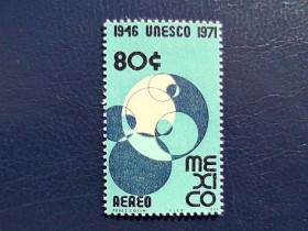 Північна Америка Северная Америка ^/--/^ Поштова марка Мексика &amp;quot; Авіапошта  (Aereo) ЮНЕСКО &amp;quot; 1971 рік ** ^_^^^ Почтовая марка Мексика &amp;quot; Авиапочта (Aereo) ЮНЕСКО &amp;quot; 1971 год ** - фото фото фото
