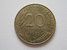 Франція Франция ^/--/^ Франция 20 сантимов 1989 года #9762 ^_^^^ Франція 20 сантимів 1989 #9762 - фото фото фото