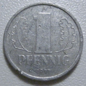 НДР, ФРН ГДР, ФРГ ^/--/^ Німеччина - НДР 1 пфеніг 1977 року 43324 ^_^^^ Германия - ГДР 1 пфениг 1977 года 43324 - фото фото фото