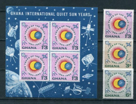 Освоєння космосу Освоение космоса ^/--/^ Гана Ghana Space 1964 Mi 170-172 /--/ ABl 9 mnh Cv /--/ 4 - фото фото фото