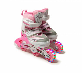 Дитячі ролики та скейти Детские ролики и скейты ^/--/^ Ролики детские раздвижные Happy PU XS 26-29, Розовый (2 /--/ T /--/ 3006) ^_^^^ Ролики дитячі розсувні Happy PU XS 26-29, Рожевий (2 /--/ T /--/ 3006) - фото фото фото