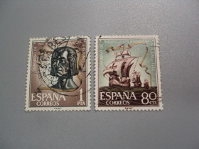 Іспанія Испания ^/--/^ марки Испания 1963 Испания Конгресс испанских культурных учреждений корабли флот лот 2 шт гаш №2329 ^_^^^ Іспанія Конгрес іспанських культурних установ кораблі флот лот 2 шт гаш No 2329 - фото фото фото