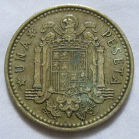 Іспанія Испания ^/--/^ Іспанія 1 песета 1966  (1969) року #6 /--/ П /--/ 1812 ^_^^^ Испания 1 песета 1966 (1969) года #6 /--/ П /--/ 1812 - фото фото фото