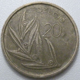 Бельгія Бельгия ^/--/^ Бельгія 20 франків 1981 року Belgie 42921 ^_^^^ Бельгия 20 франков 1981 года Belgie 42921 - фото фото фото