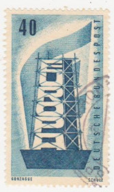 НДР, ФРН ГДР, ФРГ ^/--/^ ФРГ 1956 г. № 132 гашеная ^_^^^ ФРН 1956 р. No 132 гашена - фото фото фото
