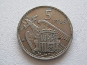 Іспанія Испания ^/--/^ Испания 5 песет 1957  (60) года 22358 ^_^^^ Іспанія 5 песет 1957 (60) року 22358 - фото фото фото