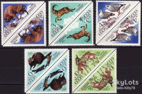 СРСР - СССР - ^/--/^ СССР 1973 фауна заповедники СК 4187-4191 тет-беши MNH ^_^^^ СРСР 1973 фауна заповідники СК 4187-4191 тет-беші MNH - фото фото фото