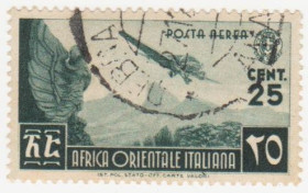 Італія, Ватикан Италия, Ватикан ^/--/^ Италия   (Восточная Африка ) 1938  г. № 21 гашеная ^_^^^ Італія (Східна Африка) 1938 р. No 21 гашена - фото фото фото