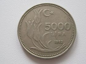 Туреччина Турция ^/--/^ Турция 5000 лир 1992 года #15447 ^_^^^ Туреччина 5000 лір 1992 року #15447 - фото фото фото