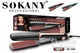 Плойки Плойки ^/--/^ Щипцы гофре для волос Sokany SK-1906 профессиональные утюжок плойка с индикатором работы 40 Вт Черный ^_^^^ Щипці гофре для волосся Sokany SK-1906 фахові праски з індикатором роботи 40 Вт Чорний - фото фото фото