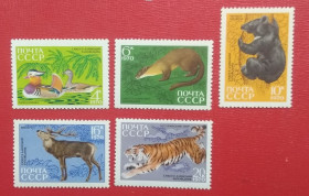 Фауна Фауна ^/--/^ СССР 1970 г - 35-летие Сихотэ-Алинского государственного заповедника, 8 шт   (см.фото) ^_^^^ СРСР 1970 р - 35-річчя Сіхоте-Алінського державного заповідника, 8 шт (див.фото) - фото фото фото