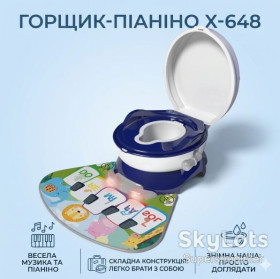 Горщики, накладки на унітаз Горшки, накладки на унитаз ^/--/^ Портативный складной горшок для детей с музыкой / Детский горшок с ковриком-пианино X-648 ^_^^^ Портативний складовий горщик для дітей з музикою / Дитячий горщик з килимком-піаніно X-648 - фото фото фото
