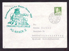 Тематичні колекції Тематические коллекции ^/--/^ Арктика . Гренландия 1969 г  ХМК СГ - каше - пересечение полярного круга - снабжение полярников - ms NANOK S ^_^^^ Гренландія 1969 р ХМК СГ - каше - перетин полярного кола - постачання полярників - ms NANOK S - фото фото фото