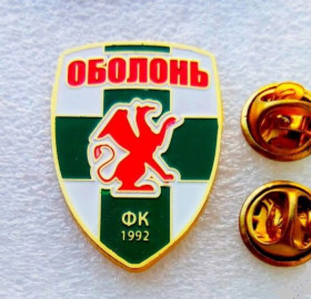 Спортивні Спортивные ^/--/^ значок футбол Украина - большой позолоченный значок 32 мм.  ФК Оболонь Киев. ^_^^^ значок футбол Україна - великий позолочений значок 32 мм. ФК Оболонь Київ. - фото фото фото