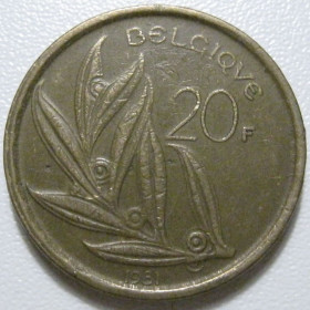 Бельгія Бельгия ^/--/^ Бельгія 20 франків 1981 року BELGIQUE #39710 ^_^^^ Бельгия 20 франков 1981 года BELGIQUE #39710 - фото фото фото