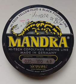 Ліски, шнури, повідці Лески, шнуры, поводки ^/--/^ Шнур рыболовный MANDRA 0,20 мм, 80 м  (Germany) ^_^^^ Шнур рибальський MANDRA 0,20 мм, 80 м (Germany) - фото фото фото